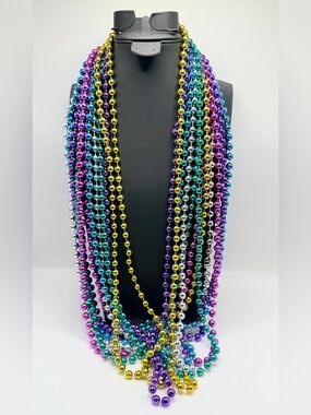 Party Beads! Necklaces; 10 strand lot, Mixed Bright Colors